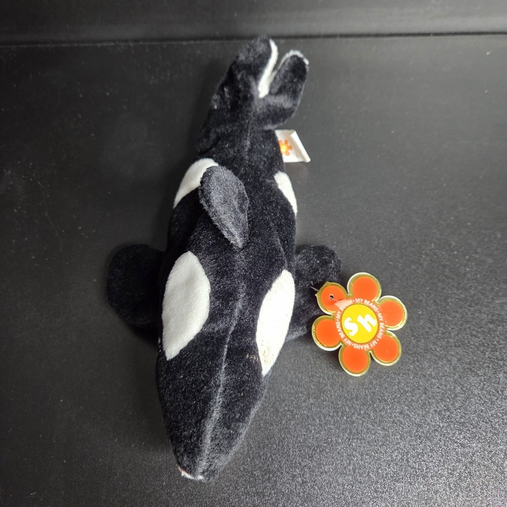 My Beans Orca Whale Plush Style 243 Black White Stuffed Animal w/ Tag 7"